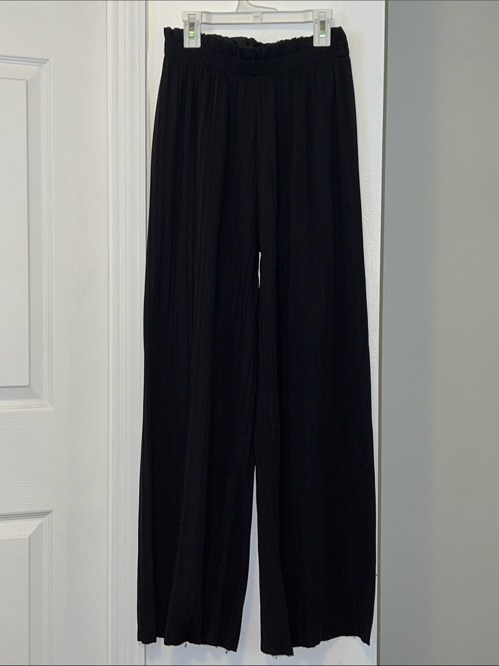 Ashley Blue Black Pleated Wide Leg Lounge Pants